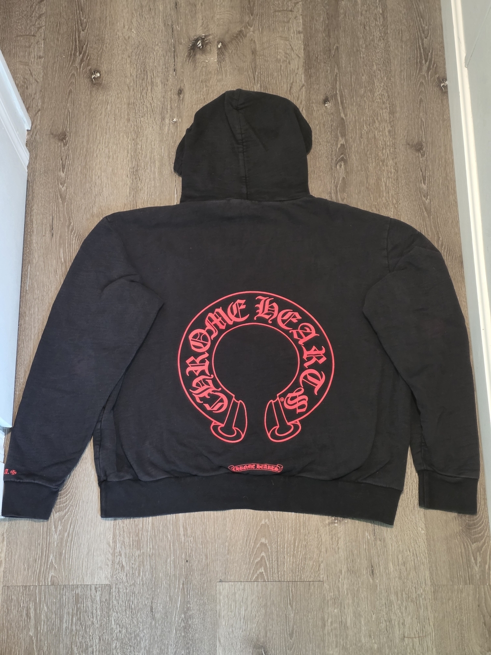 Chrome Hearts Red Horseshoe Hoodie Mens Large